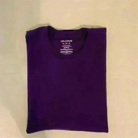 Gildan Men's XL Purple Crew Neck Short Sleeve T-Shirt Soft Breathable - Picture 3 of 4